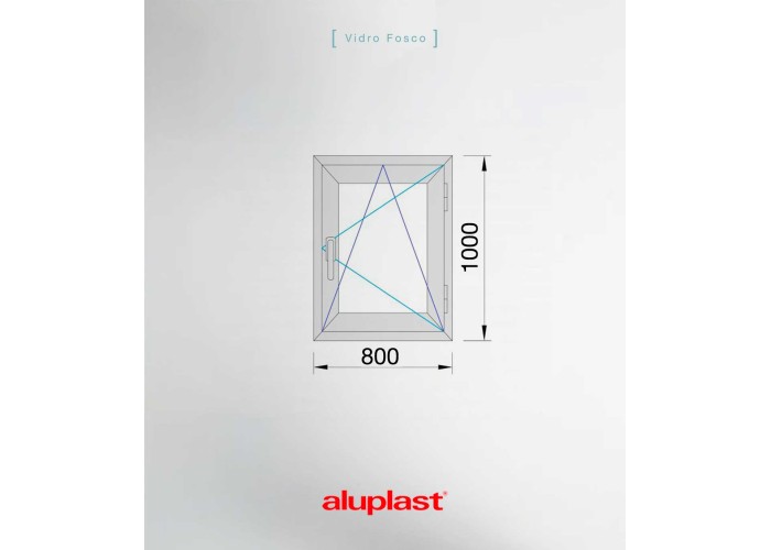 Janela PVC 80x100 Oscilobatente vidro Fosco Aluplast A+ | Entrega rápida