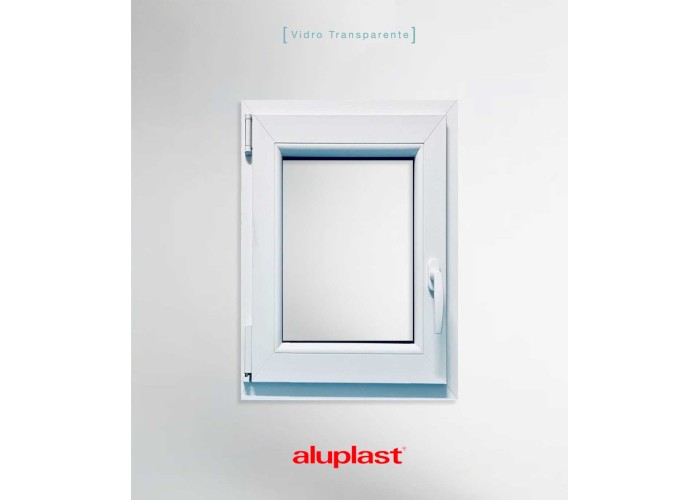 Janela PVC 80x100 cm Oscilobatente vidro duplo | Aluplast A+