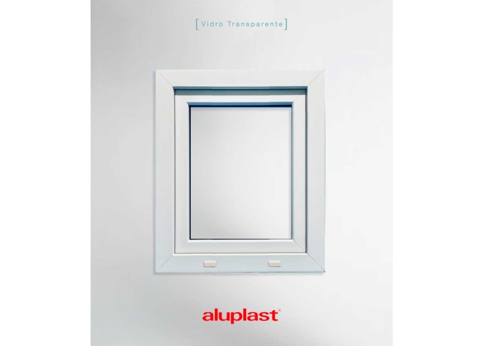 Janela PVC 80x100 cm Oscilobatente vidro duplo | Aluplast A+