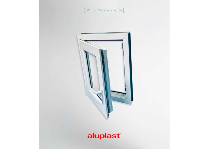 Janela PVC 80x100 cm Oscilobatente vidro duplo | Aluplast A+