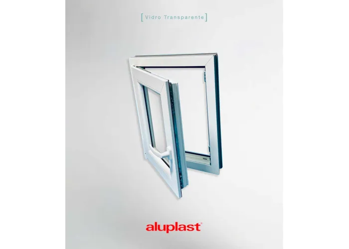 Janela PVC 80x100 cm Oscilobatente vidro duplo | Aluplast A+
