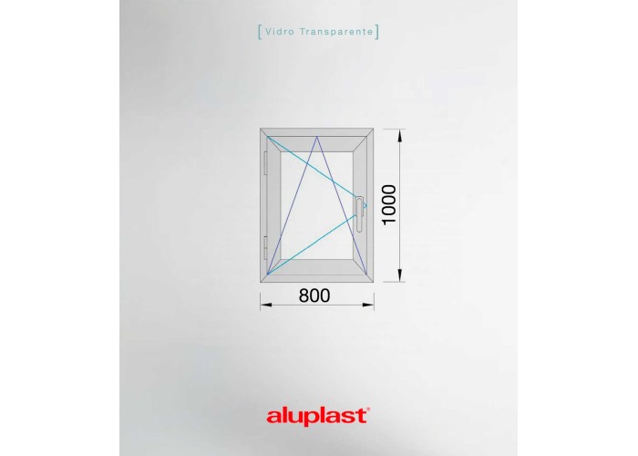 Janela PVC 80x100 cm Oscilobatente vidro duplo | Aluplast A+