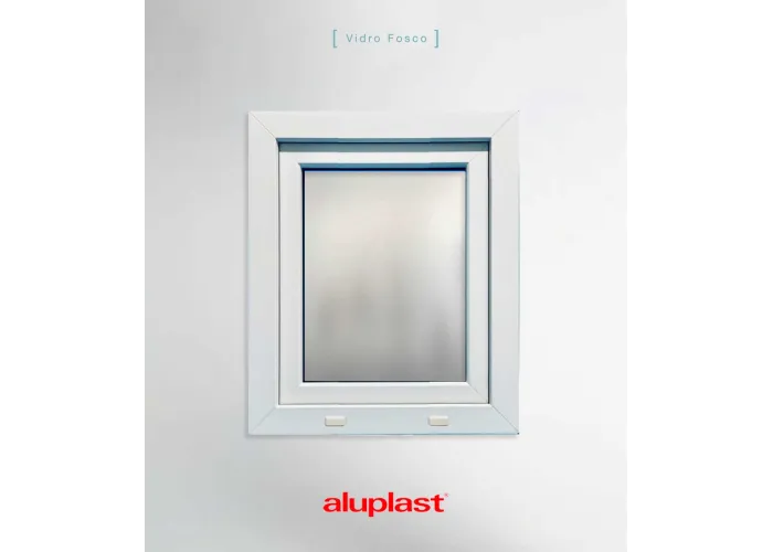 Janela PVC 80x100 Oscilobatente vidro Fosco Aluplast A+ | Entrega rápida