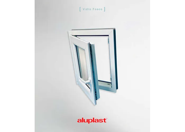Janela PVC 80x100 Oscilobatente vidro Fosco Aluplast A+ | Entrega rápida