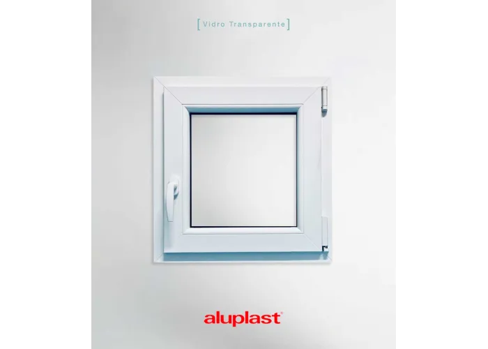 Janela PVC 90x90 cm Oscilobatente vidro duplo | Aluplast A+