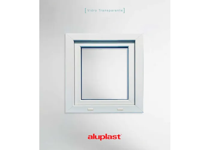 Janela PVC 90x90 cm Oscilobatente vidro duplo | Aluplast A+