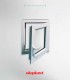 Janela PVC 90x90 cm Oscilobatente vidro duplo | Aluplast A+