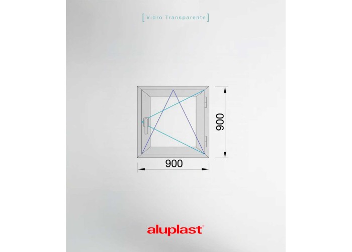 Janela PVC 90x90 cm Oscilobatente vidro duplo | Aluplast A+