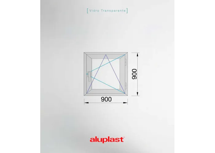 Janela PVC 90x90 cm Oscilobatente vidro duplo | Aluplast A+