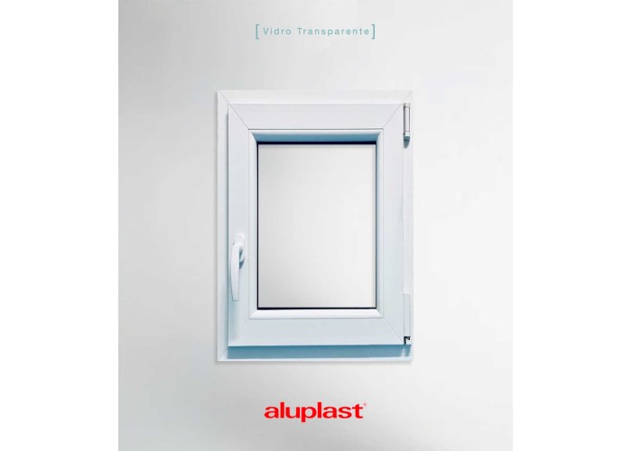 Janela PVC 90x120 cm Oscilobatente vidro duplo | Aluplast A+