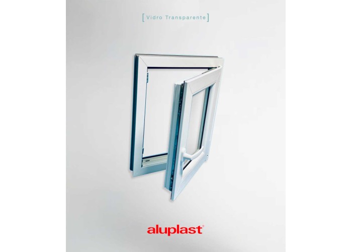 Janela PVC 90x120 cm Oscilobatente vidro duplo | Aluplast A+