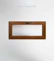 Janela PVC 100x50cm Basculante Carvalho Dourado Vidro Duplo
