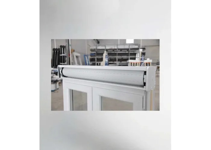 Porta Janela de Correr PVC 120x218,5cm com Estore Vidro Duplo Aluplast