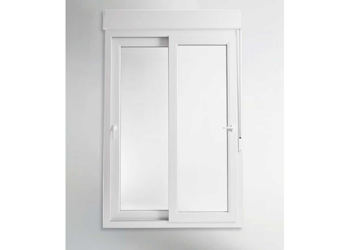 Porta Janela de Correr PVC 150x218,5cm com Estore Vidro Duplo Aluplast