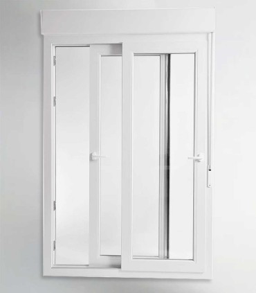 Porta Janela de Correr PVC 150x218,5cm com Estore Vidro Duplo ALUPLAST Fabrico Especial