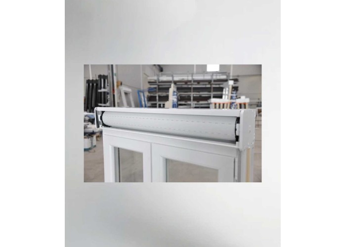 Porta Janela de Correr PVC 150x218,5cm com Estore Vidro Duplo Aluplast