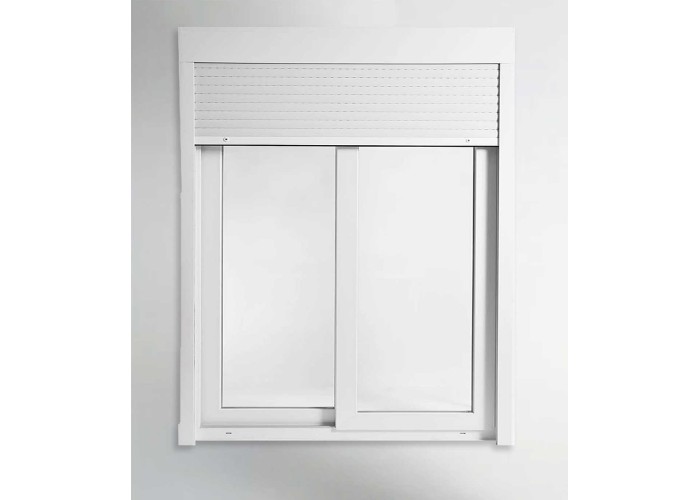 Porta Janela de Correr PVC 200x218,5cm com Estore Vidro Duplo Aluplast