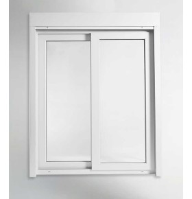 Porta Janela de Correr PVC 200x218,5cm com Estore Vidro Duplo Aluplast