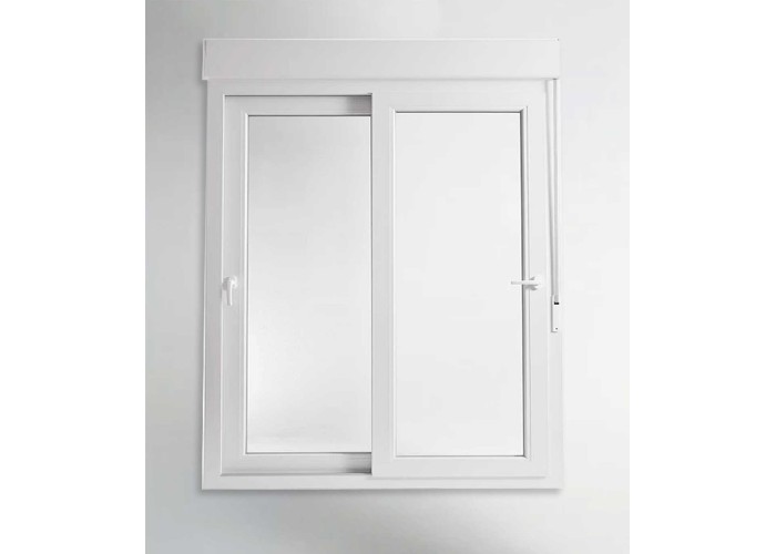 Porta Janela de Correr PVC 200x218,5cm com Estore Vidro Duplo Aluplast