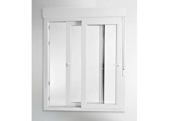 Porta Janela de Correr PVC 200x218,5cm com Estore Vidro Duplo Aluplast