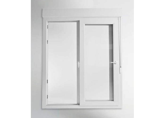 Porta Janela de Correr PVC 200x218,5cm com Estore Vidro Duplo Aluplast