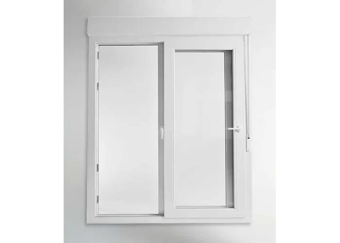 Porta Janela de Correr PVC 200x218,5cm com Estore Vidro Duplo Aluplast