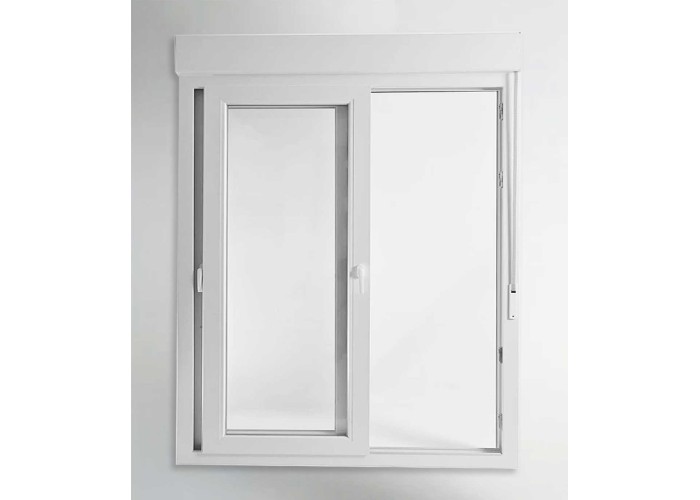 Porta Janela de Correr PVC 200x218,5cm com Estore Vidro Duplo Aluplast