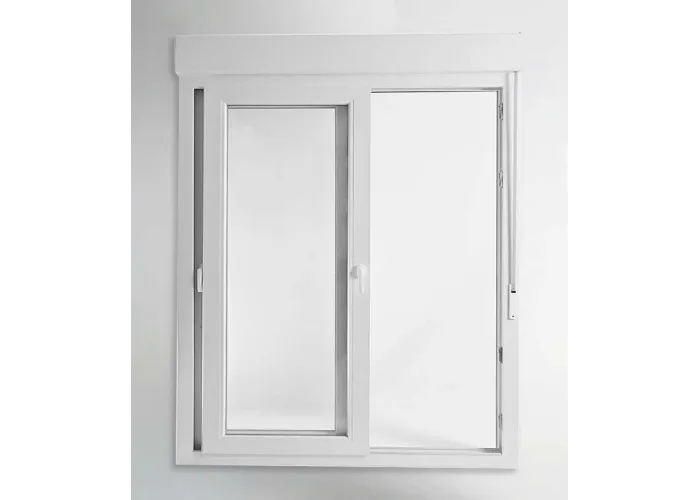 Porta Janela de Correr PVC 200x218,5cm com Estore Vidro Duplo Aluplast