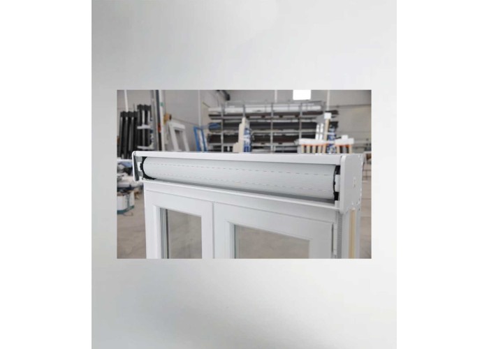 Porta Janela de Correr PVC 200x218,5cm com Estore Vidro Duplo Aluplast