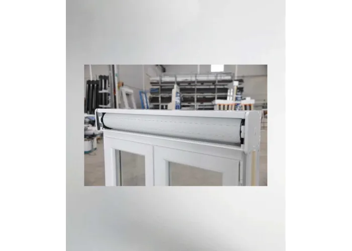 Porta Janela de Correr PVC 200x218,5cm com Estore Vidro Duplo Aluplast