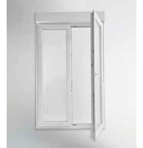 Porta Janela PVC Oscilobatente 120x218,5cm com Estore Vidro Duplo Aluplast