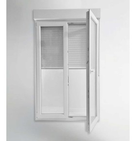 Porta Janela PVC Oscilobatente 120x218,5cm com Estore Vidro Duplo Aluplast