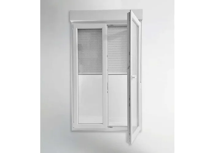 Porta Janela PVC Oscilobatente 120x218,5cm com Estore Vidro Duplo Aluplast