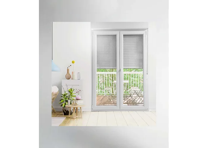 Porta Janela PVC Oscilobatente 120x218,5cm com Estore Vidro Duplo Aluplast