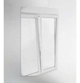 Porta Janela PVC Oscilobatente 120x218,5cm com Estore Vidro Duplo Aluplast