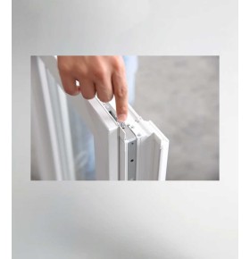 Porta Janela PVC Oscilobatente 120x218,5cm com Estore Vidro Duplo Aluplast