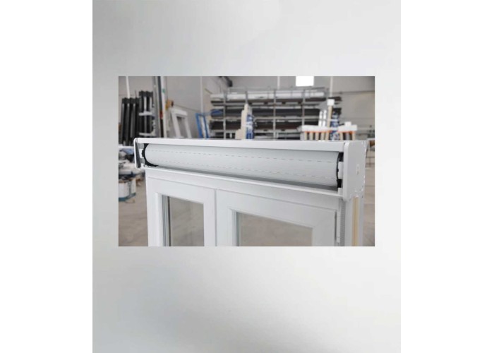 Porta Janela PVC Oscilobatente 120x218,5cm com Estore Vidro Duplo Aluplast