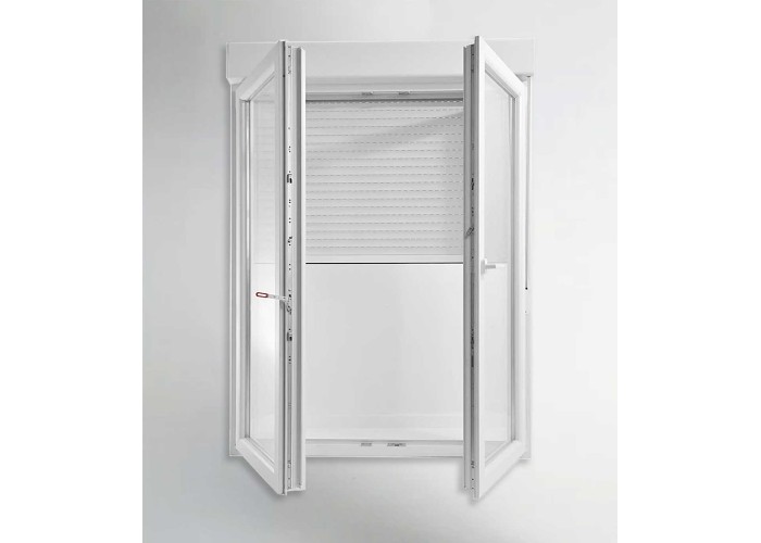 Porta Janela PVC Oscilobatente 200x218,5cm com Estore Vidro Duplo Aluplast