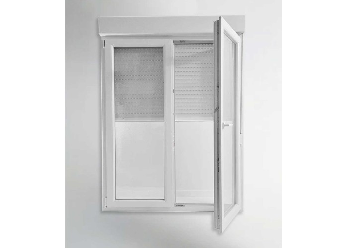 Porta Janela PVC Oscilobatente 200x218,5cm com Estore Vidro Duplo Aluplast