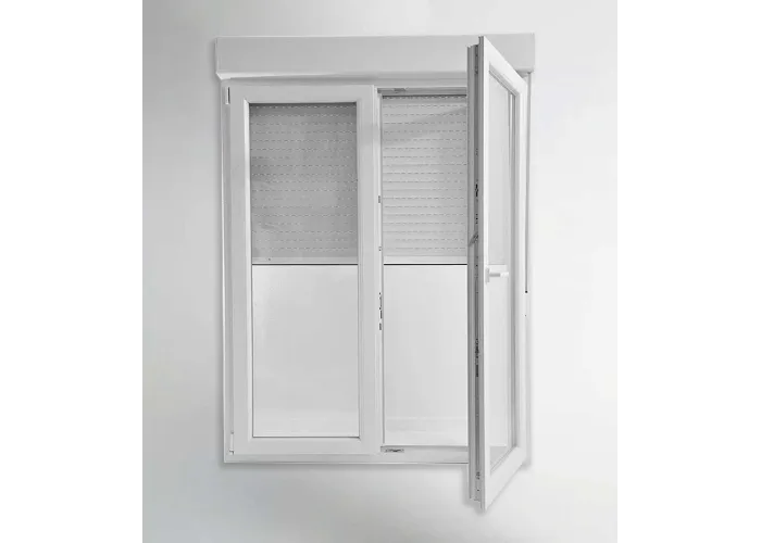 Porta Janela PVC Oscilobatente 200x218,5cm com Estore Vidro Duplo Aluplast