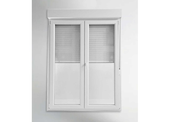 Porta Janela PVC Oscilobatente 200x218,5cm com Estore Vidro Duplo Aluplast