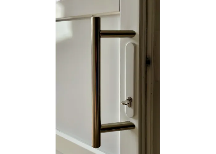 Porta Exterior Aluplast PVC AIRES 90x200cm Branca Esquerda