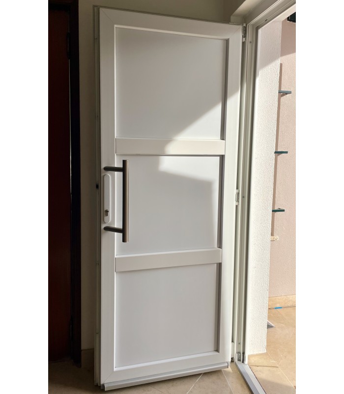Porta Exterior Aluplast PVC AIRES 90x200cm Branca Direita