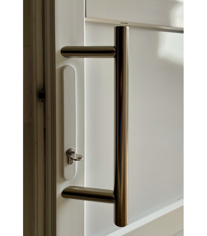 Porta Exterior Aluplast PVC AIRES 90x200cm Branca Direita