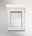 Janela PVC 70x115,5cm Oscilobatente DIREITA com Estore Vidro Duplo ALUPLAST