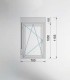 Janela PVC 70x115,5cm Oscilobatente Esquerda com Estore Vidro Duplo Fosco Liso Aluplast