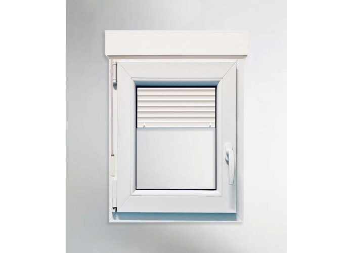 Janela PVC 80x115,5cm Oscilobatente Esquerda com Estore Vidro Duplo Aluplast