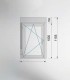 Janela PVC 80x115,5cm Oscilobatente Esquerda com Estore Vidro Duplo Fosco Liso Aluplast