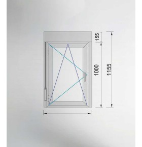 Janela PVC 80x115,5cm Oscilobatente Esquerda com Estore Vidro Duplo Fosco Liso Aluplast