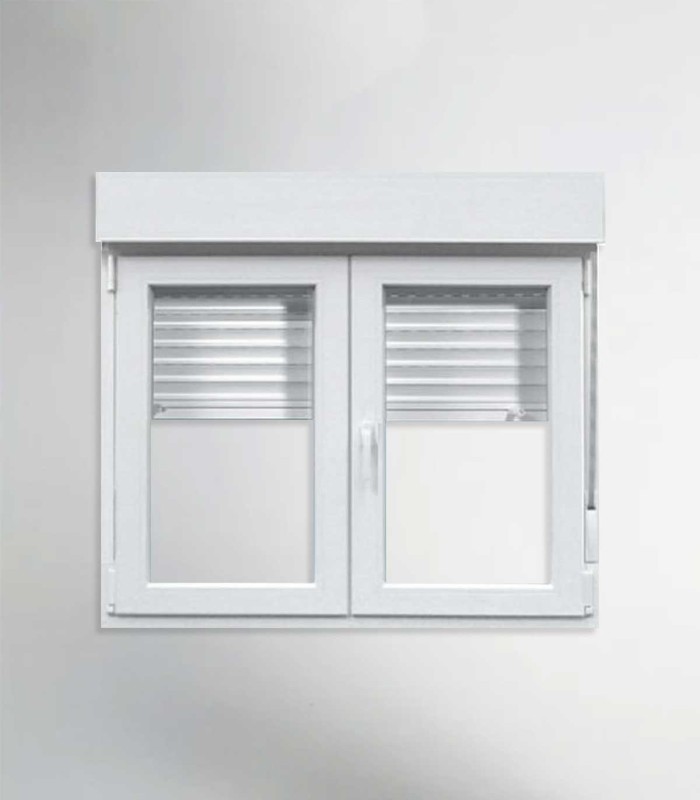 Janela PVC 100x115,5cm Oscilobatente com Estore Vidro Duplo Aluplast